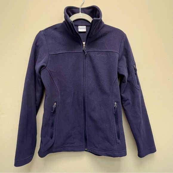 Columbia Fast Trek Full Zip Fleece Jacket Navy Blue Size Small - Picture 1 of 13